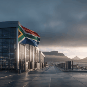 advanced data center with the south africa flag